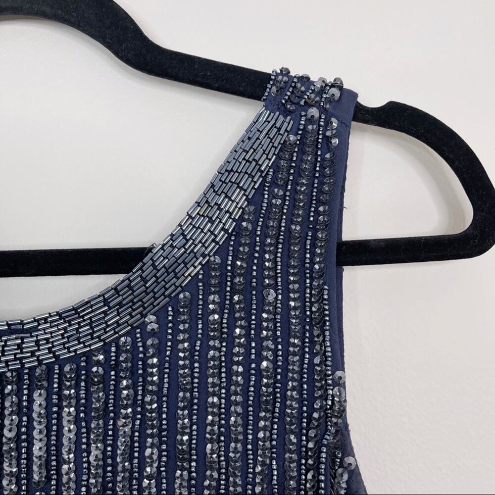 Cache 0 Sequin Silk Drop Waist Scoop Back Dress N… - image 3